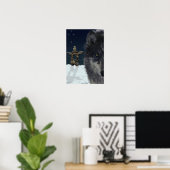 Loup gris, Inukshuk arctique & Stars Poster d'art (Bureau à domicile)