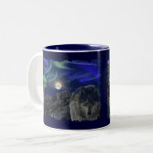 Loup gris, Ravens & Aurora & Totem Wildlife Mug (Devant gauche)