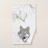 Loup Gris Sur Marbre (Serviette à main)