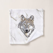 Loup Gris Sur Marbre (Gant de toilette)