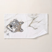 Loup Gris Sur Marbre (Serviette à main)