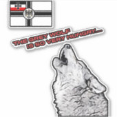 Loup gris très affamé - Sticker de cinéma Greyhoun (Devant)