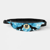 Loup hurlante pleine lune bleu noir Monogramme per (Recto)