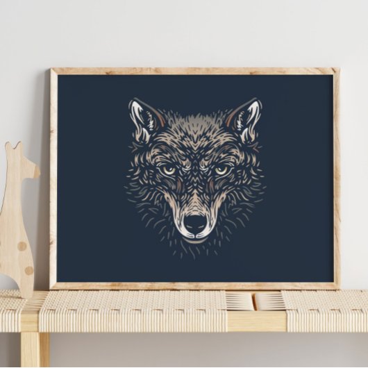 Loup | Impression murale de loup d'animal forestie
