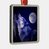 Loup, lune et ornements de nuit bleus (Droite)