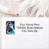 Loup majestueux avec étiquette d'adresse de retour (En situation)