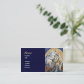 Loup mis en danger aboyant aux cartes de visite de (Debout devant)