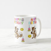 Loup Mug Joyeux Anniversaire Mug (Devant droit)