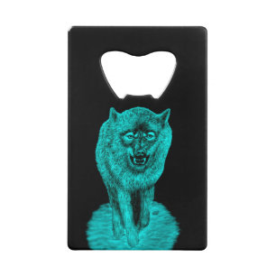 Loup noir en colère dans la nuit