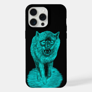 Loup noir en colère dans la nuit