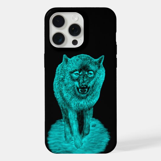 Loup noir en colère dans la nuit (Verso)