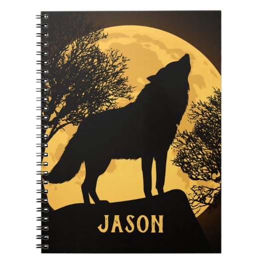 Loup noir et jaune et Carnet de Pleine lune (Devant)