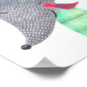 Loup & Oiseau Bois Poster animal Accueil Décor mur (Coin)