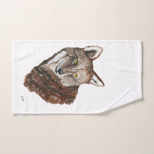 Loup rouge (Serviette à main)