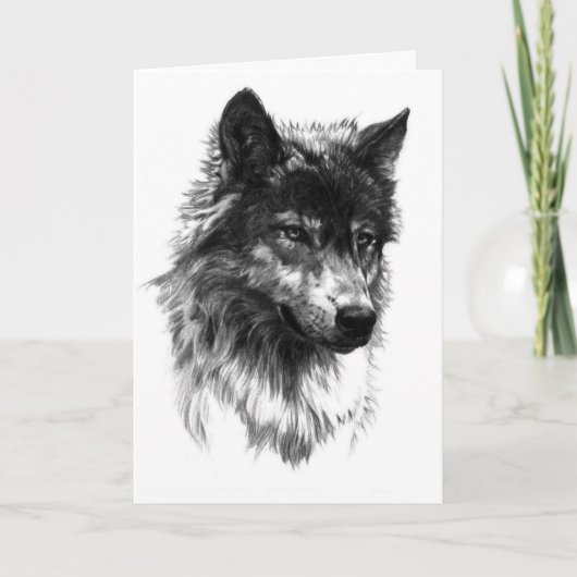 Loup solitaire - Carte de voeux Romance (Devant)