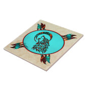 Loup Tribal hurlant Sur La Carreaux De Céramique L (Côté)