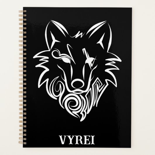 Loup tribal noir et blanc (Devant)