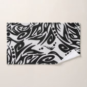 Loup tribal noir et gris abstrait (Serviette à main)