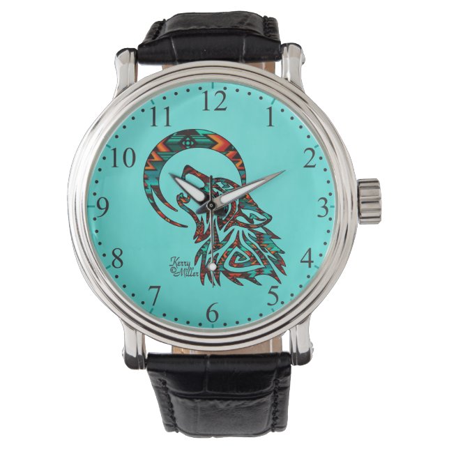 Loup Tribal Qui hurle À La Montre De La Lune (devant)