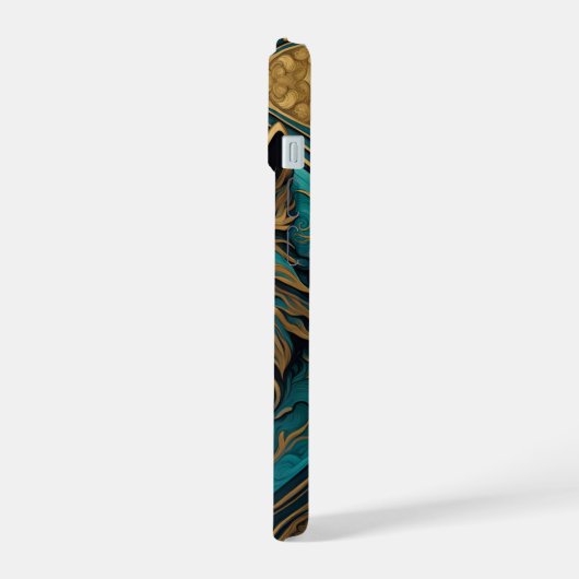 Loup Turquoise et Or (Côté gauche)