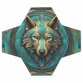 Loup Turquoise et Or (Plat)