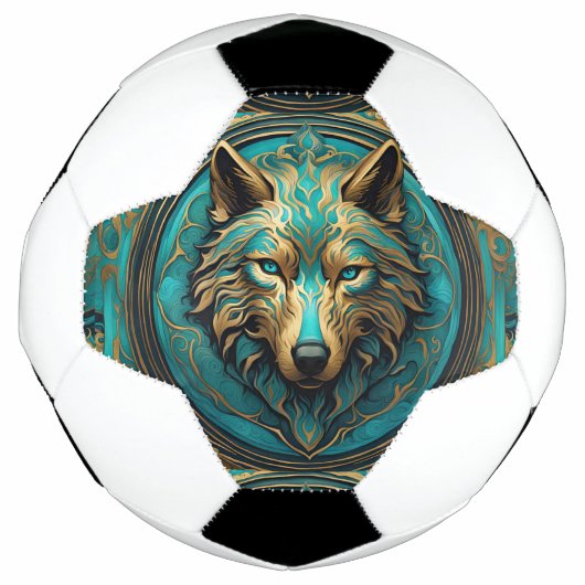 Loup Turquoise et Or (Devant)