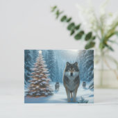 Loups à Noël une carte d'hiver Wonderland (Debout devant)
