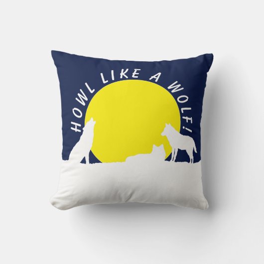 Loups au clair de lune, comment un loup ! Coussin (Recto)