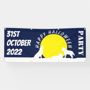 Loups au clair de lune, joyeuse bannière d'Hallowe