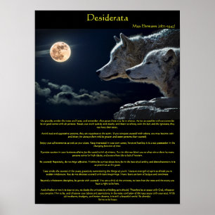 Loups blancs de Desiderata sur une affiche de mont
