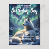 Loups blancs majestueux en Invitation d'anniversai (Devant)