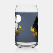 Loups Blancs Noirs Clair de Lune Feuilles d'Automn (Gauche)