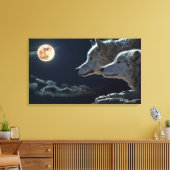 Loups Couple Design toile étirée Imprimer (Insitu(Salon))