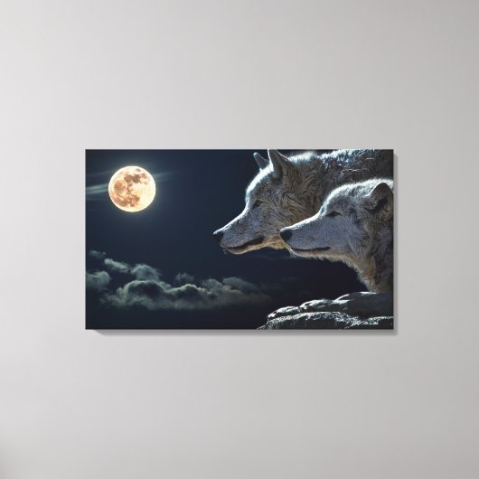 Loups Couple Design toile étirée Imprimer (Recto)