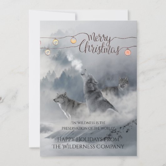 Loups dans la neige Carte de vœux de Noël pour les (Devant)