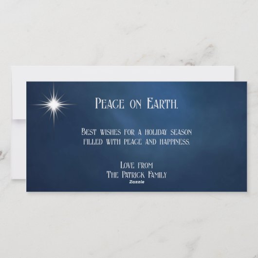 Loups en forêt d'hiver avec carte de Noël étoilée (Dos)