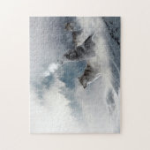 Loups en hiver Puzzle de neige (Vertical)
