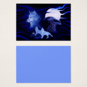 Loups et corbeau avec pleine lune (Devant & derrière)