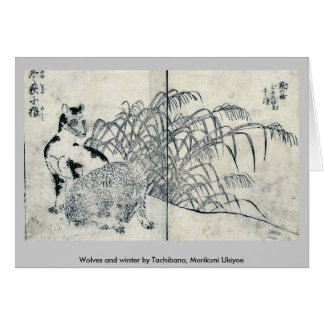 Loups et hiver par Tachibana, Morikuni Ukiyoe