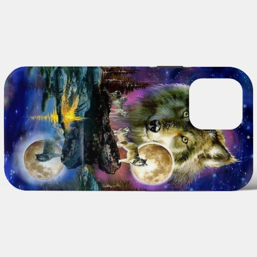 Loups et Lune Coque-Mate coque iphone (Verso (horizontal))
