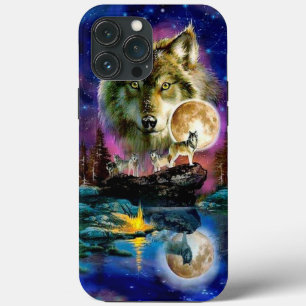 Loups et Lune Coque-Mate coque iphone
