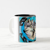 loups face image mug (Devant gauche)