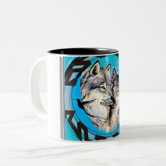 loups face image mug (Devant gauche)