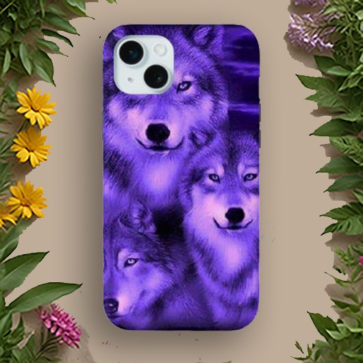 Loups violets mystiques – Conception graphique aud