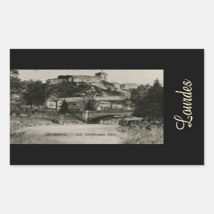 Lourdes Fort Chateau France briefkaart Rechthoekige Sticker
