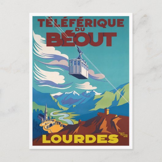 Lourdes France vintage Briefkaart (Voorkant)