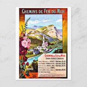 Lourdes, Frankrijk, vintage-reis Briefkaart