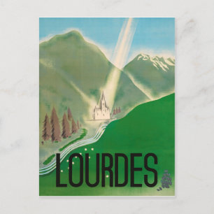 Lourdes, pyreneeën bergen, Frankrijk. kathedraal Briefkaart