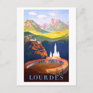 Lourdes, Town en Church. Pyreneeëngebergte Briefkaart