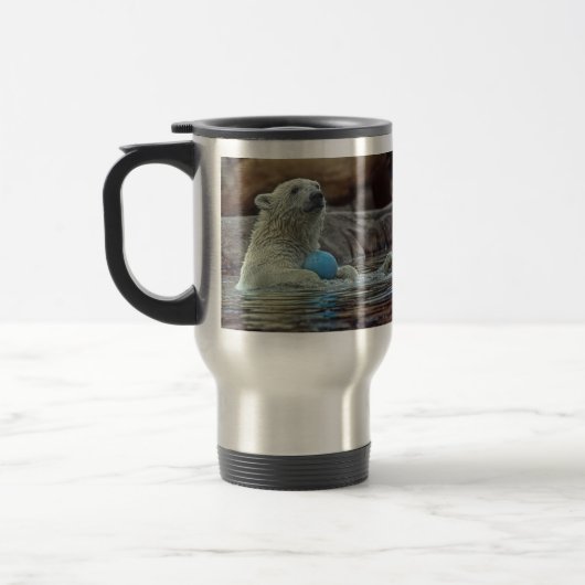 L'ours blanc CUB avec le jouet voyagent tasse (Gauche)